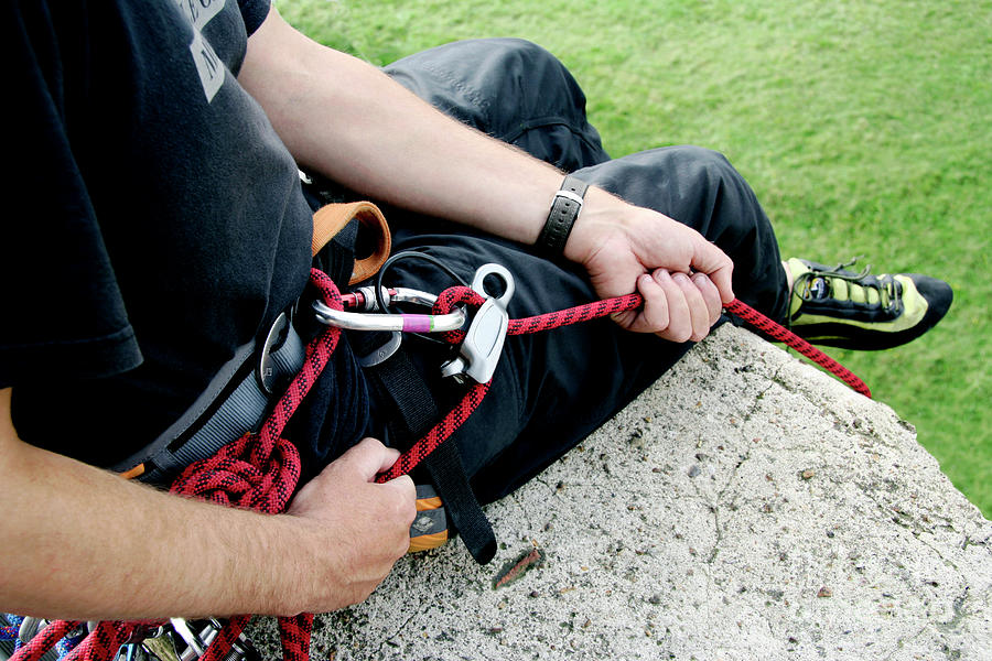 Rock Climbing Safety #1 Photograph by Cordelia Molloy/science Photo Library