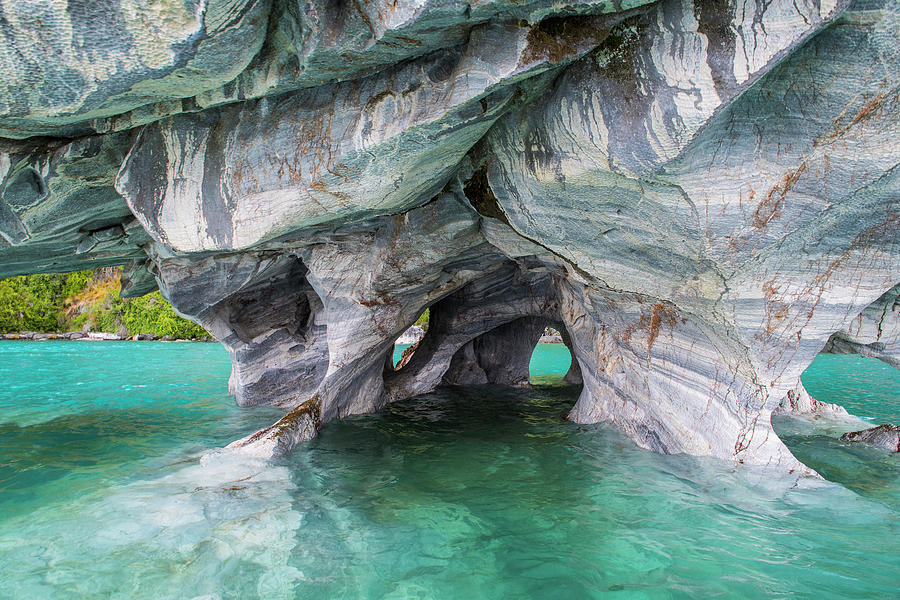 Chile Photograph - Rock Formation At Catedral De Marmol In Chile by Cavan Images Chile Photograph - Rock Formation At Catedral De Marmol In Chile by Cavan Images