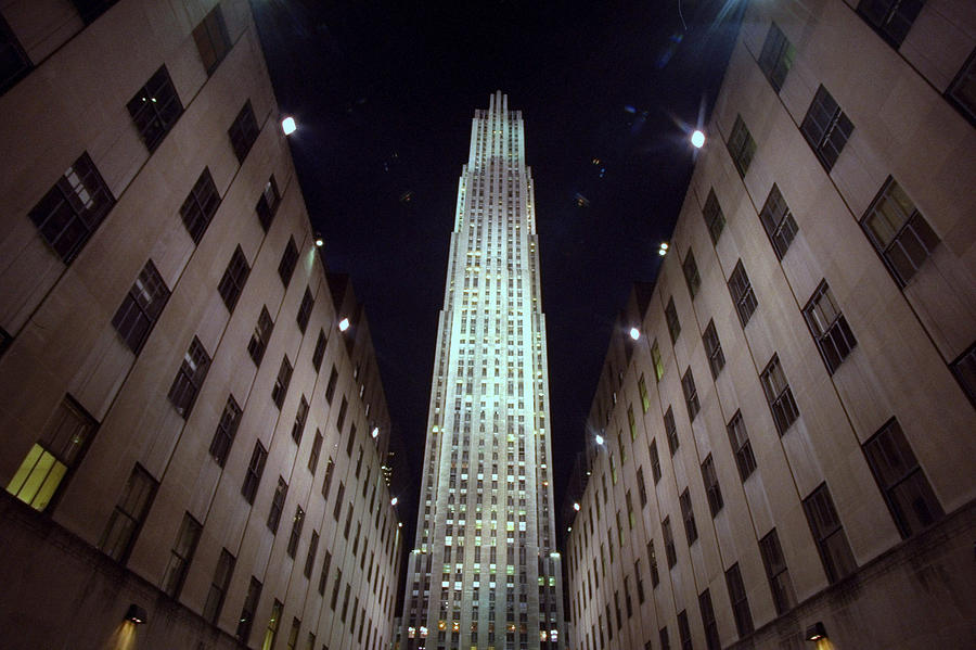 Rockefeller Center At Night #1 Photograph by New York Daily News Archive