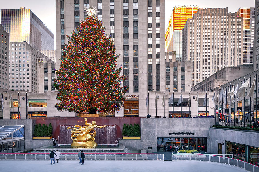 Rockefeller Center Ice Rink, Nyc #1 Digital Art by Lumiere