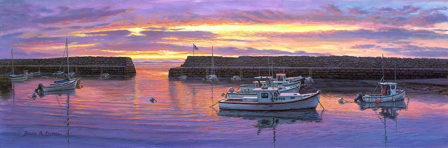Rockport Painting - Rockport, Ma Sunset #1 by Bruce Dumas