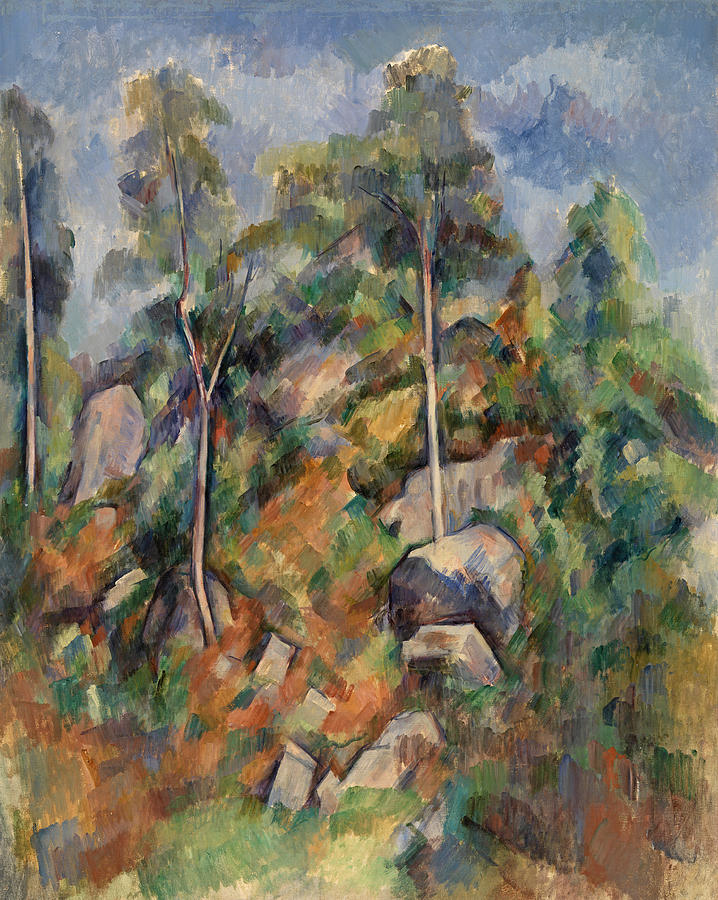 Rocks and Trees #2 Painting by Paul Cezanne