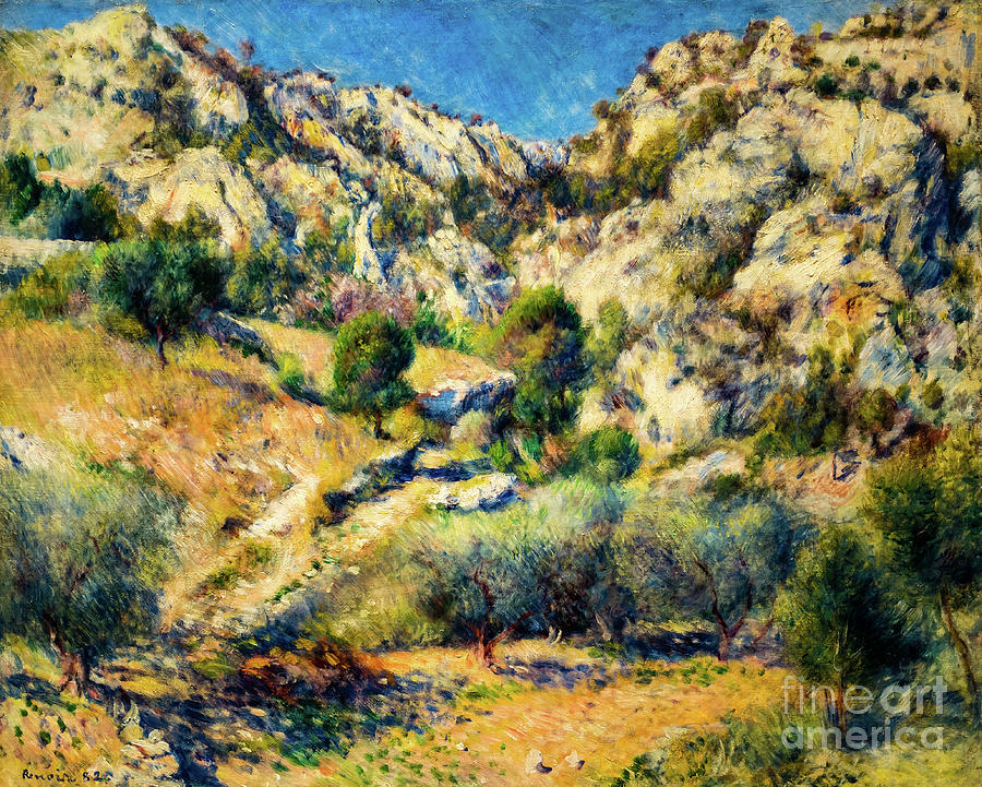 Rocky Crags at L'Estaque by Renoir Painting by Auguste Renoir - Fine ...