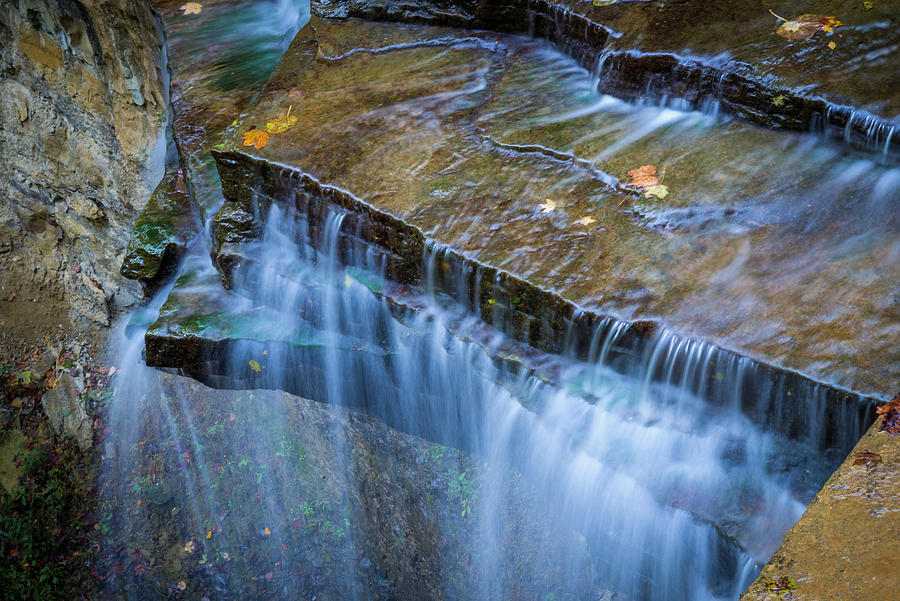 Rocky Ledges With Waterfall In Clifty Photograph By Anna Miller Pixels
