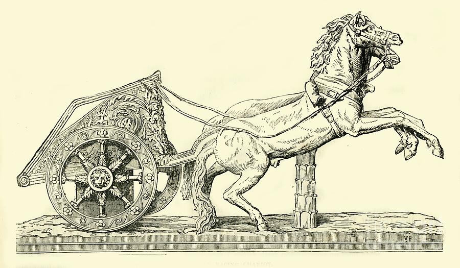Roman Racing Chariot Drawing by Print Collector Fine Art America