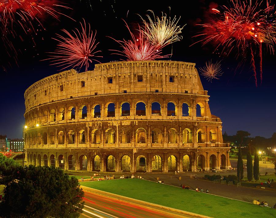 Rome, Coliseum At Night, Italy #1 Digital Art by Giovanni Simeone