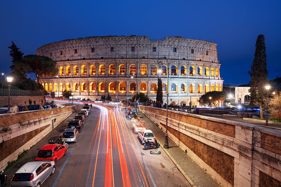 Architecture Photograph - Rome, Italy At The Colosseum At Night #1 by Sean Pavone