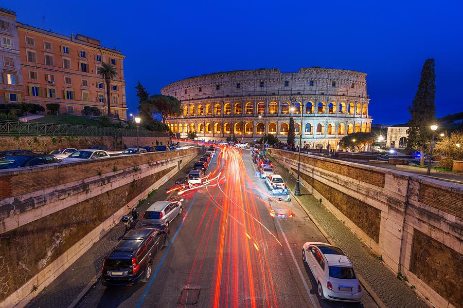 Architecture Photograph - Rome, Italy At The Colosseum #1 by Sean Pavone