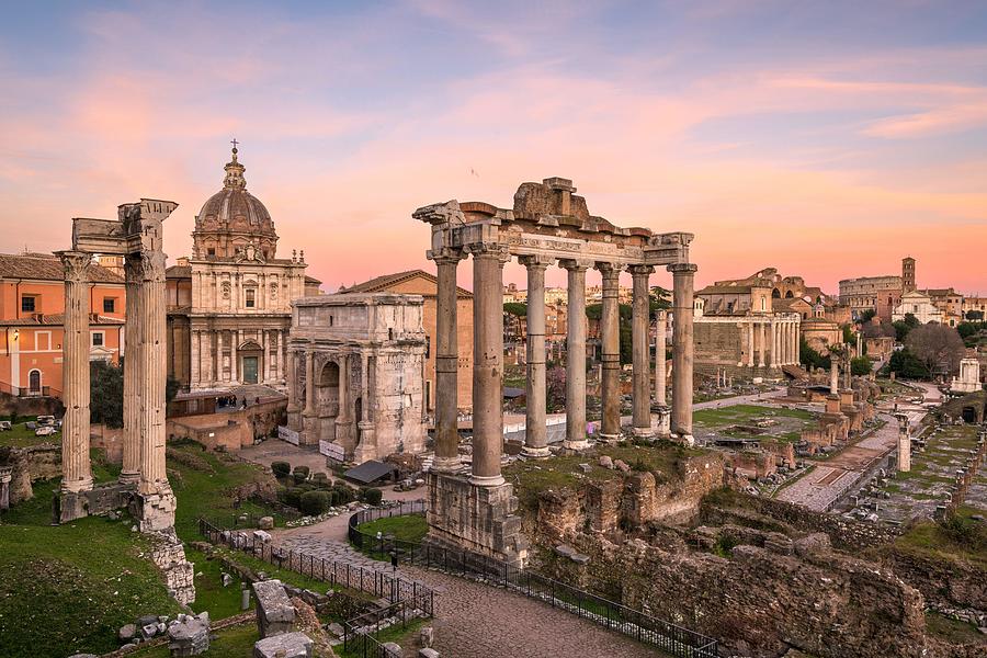 Architecture Photograph - Rome, Italy At The Historic Roman Forum #1 by Sean Pavone