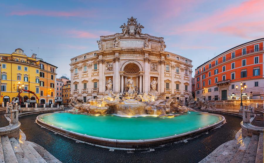 Architecture Photograph - Rome, Italy At Trevi Fountain #1 by Sean Pavone