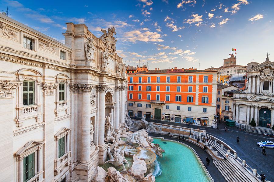 Architecture Photograph - Rome, Italy Overlooking Trevi Fountain #1 by Sean Pavone