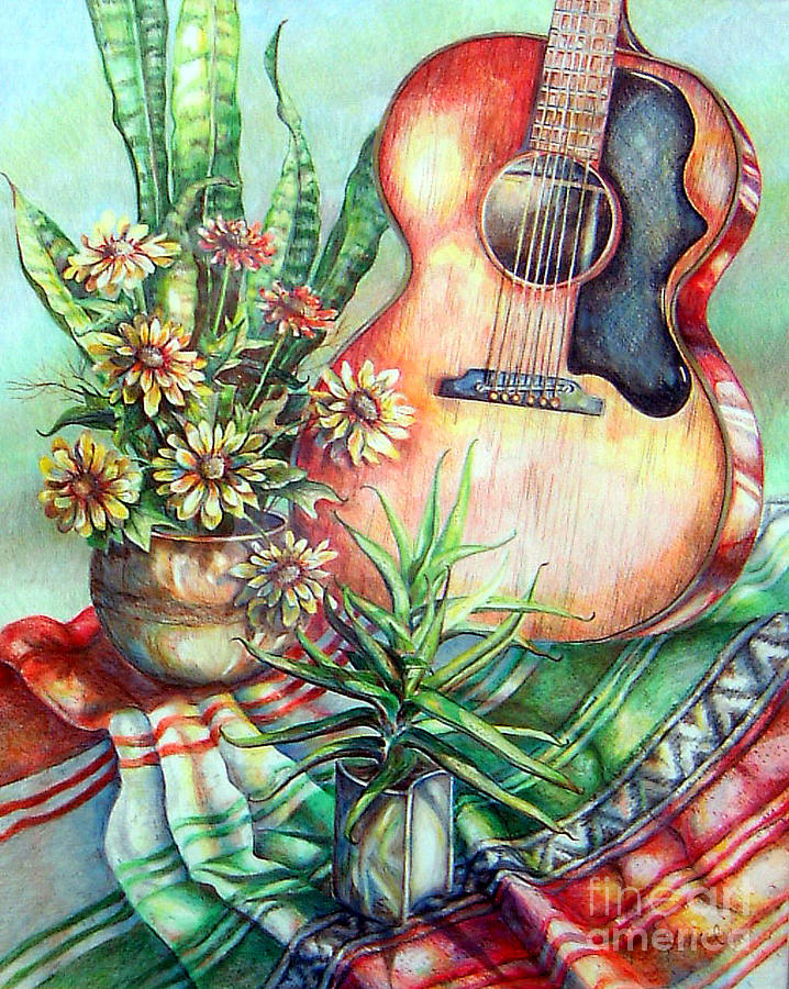 Room for Guitar Painting by Linda Shackelford
