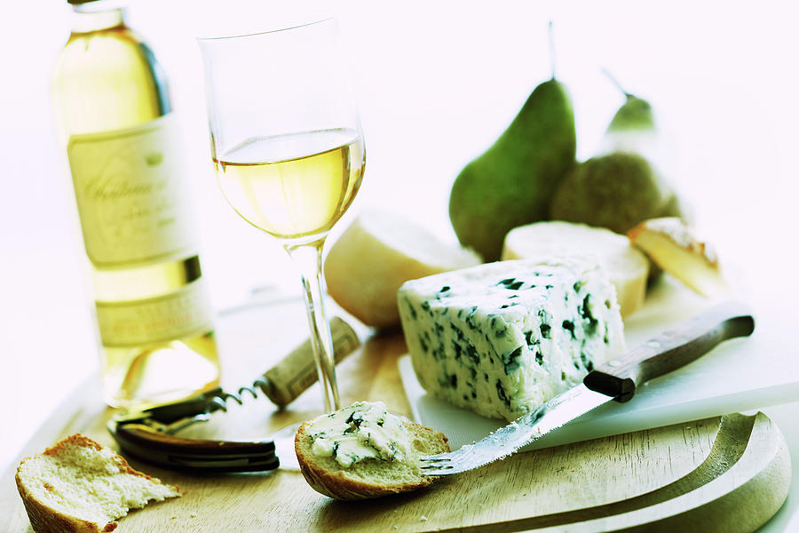 Roquefort Cheese With White Wine #1 Digital Art by Massimo Ripani