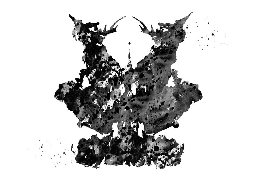 Psychological Test Digital Art -  Rorschach inkblot test,Card 9 #1 by Erzebet S