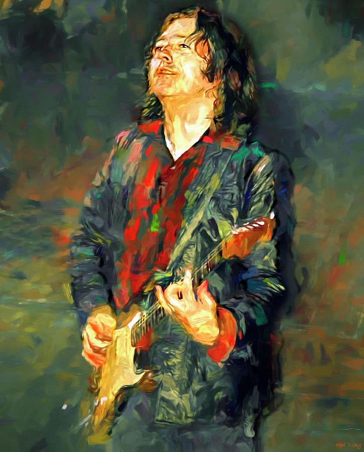 Music Mixed Media - Rory Gallagher #1 by Mal Bray