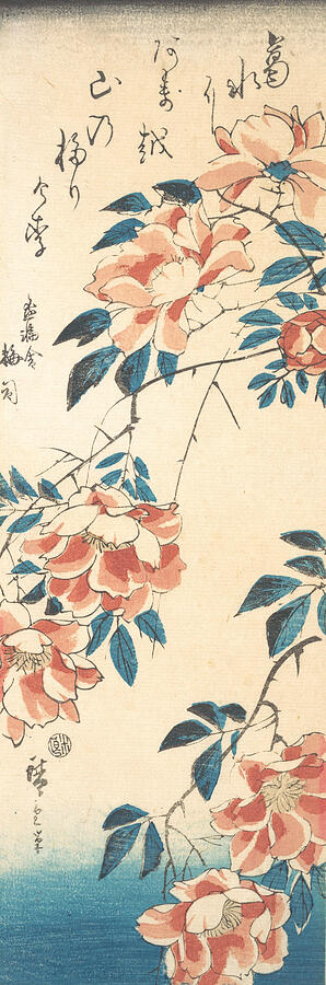 Rose, by 1858 Relief by Utagawa Hiroshige