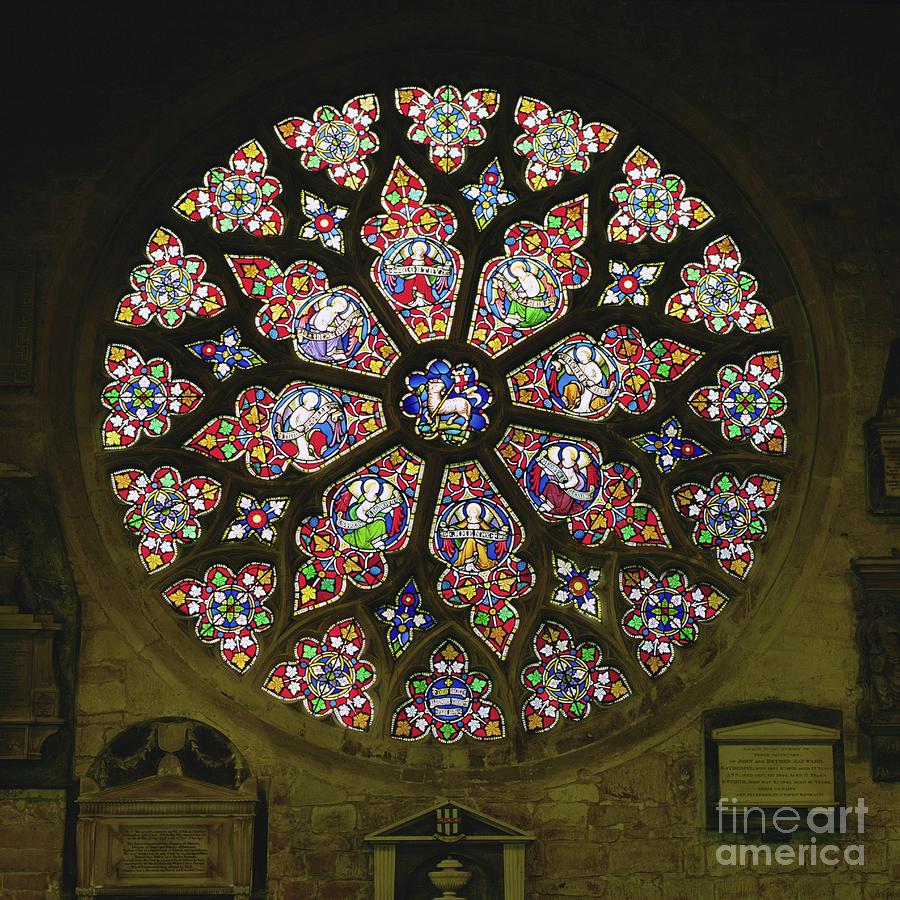 Rose Photograph - Rose Window, Stained Glass by English School