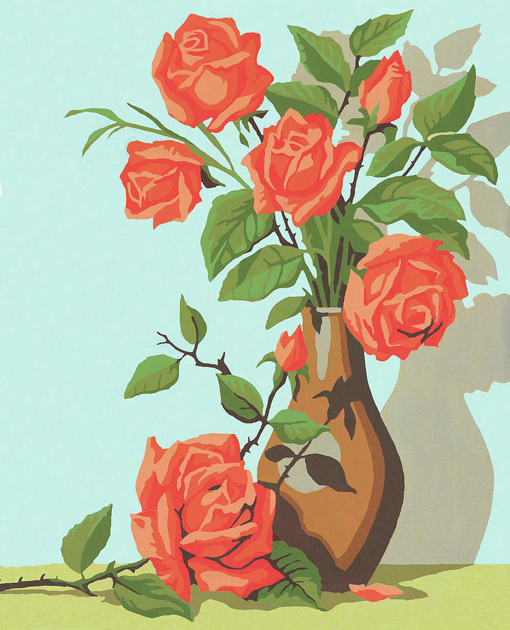 Vintage Drawing - Roses #1 by CSA Images