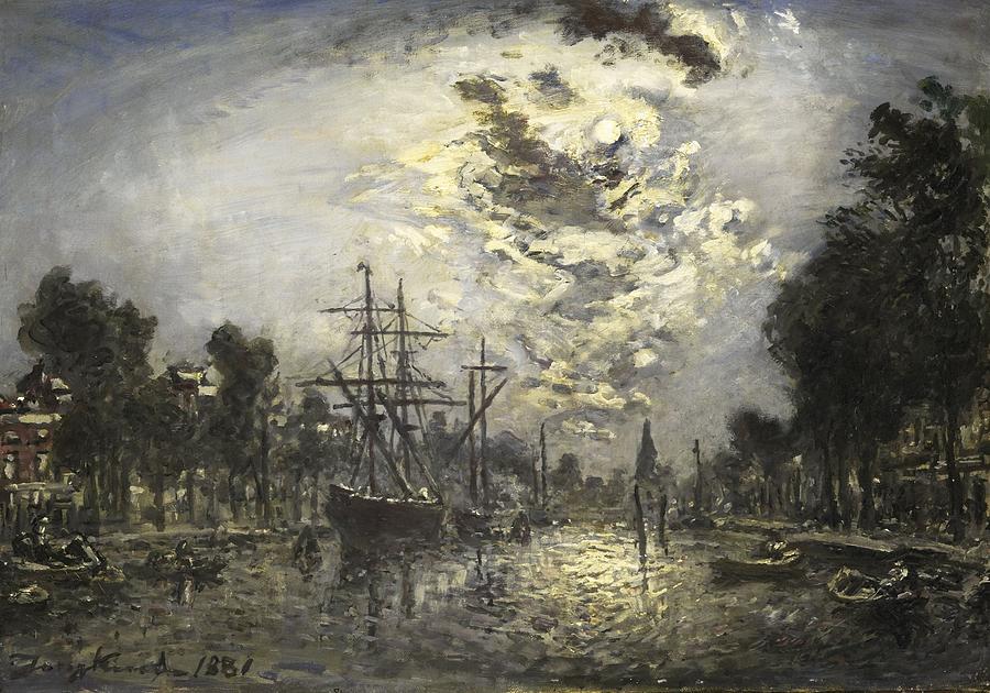 Rotterdam In The Moonlight Painting
