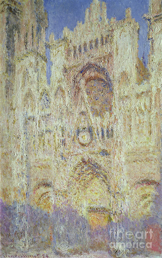 Claude Monet Painting - Rouen Cathedral At Sunset, 1894 by Monet by Claude Monet