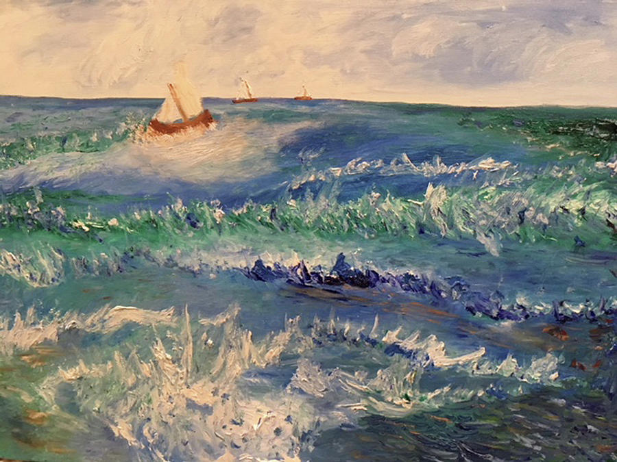 Rough Sailing on the Gulf of Mexico Painting by Susan Grunin