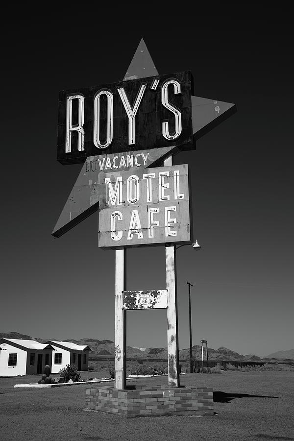 Route 66 - Roys of Amboy California 2012 BW Photograph by Frank Romeo