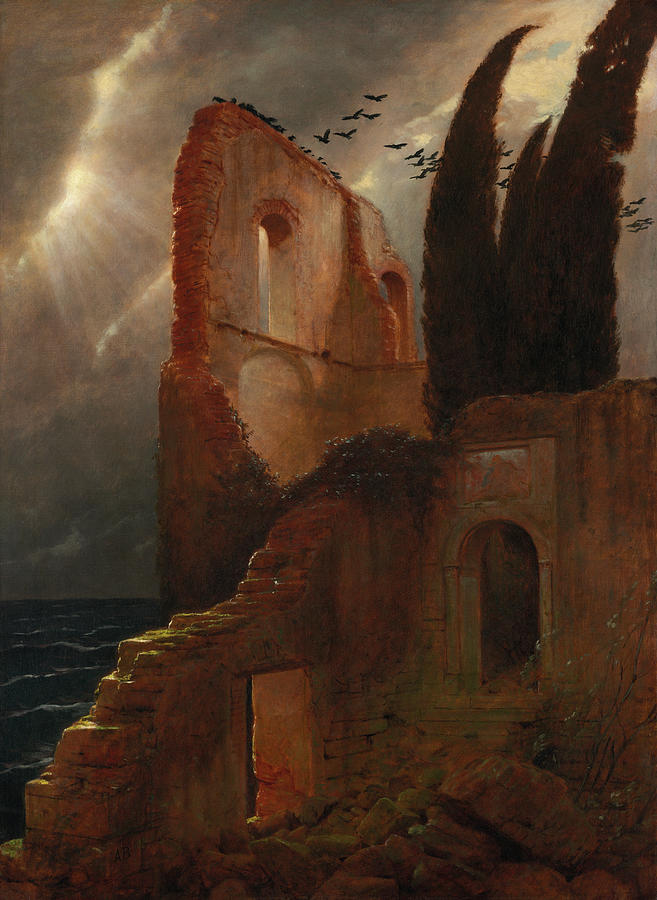 Ruin by the Sea, 1881 Painting by Arnold Bocklin | Fine Art America