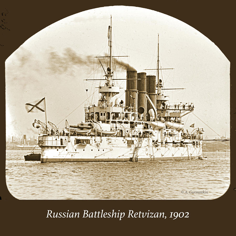 Russian Battleship Retvizan, 1902, Vintage Photograph #2 Photograph by A Macarthur Gurmankin