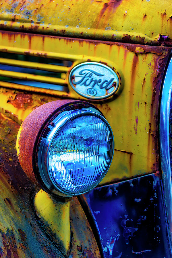 Car Photograph - Rusting Yellow Ford #1 by Garry Gay