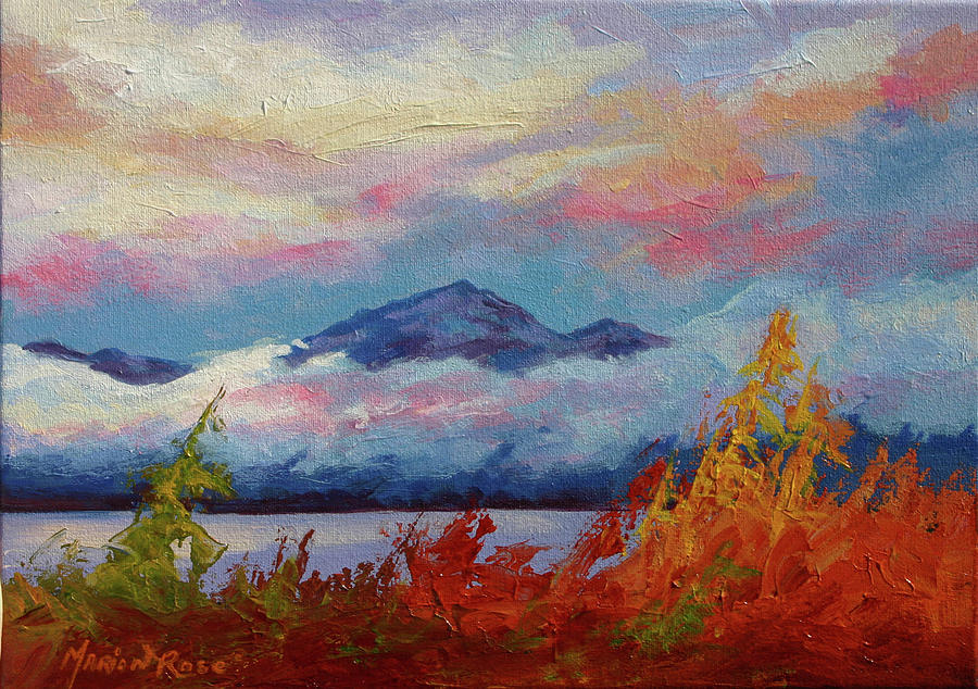Mountain Painting - Rythmn Of The Arctic #1 by Marion Rose