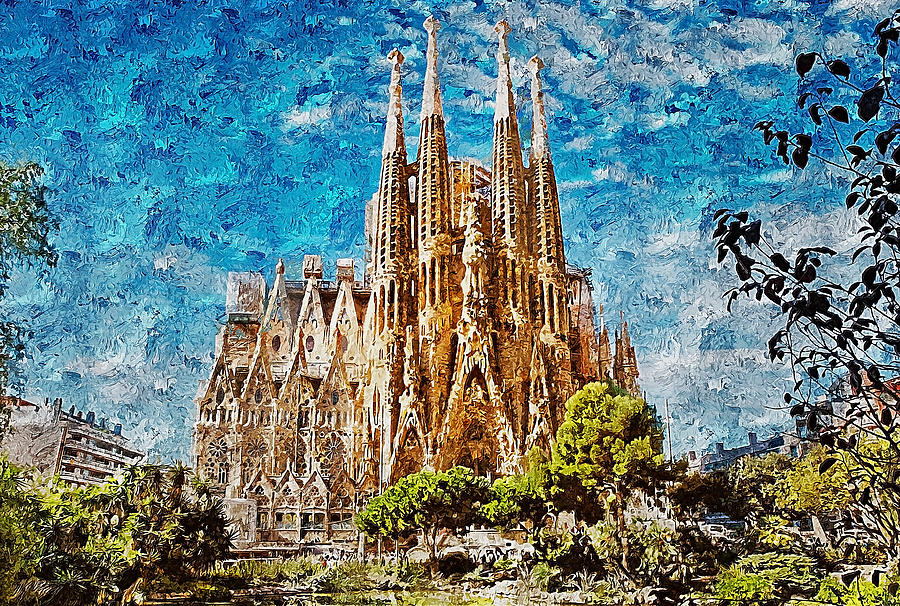 Sagrada Familia - 28 #1 Painting by AM FineArtPrints