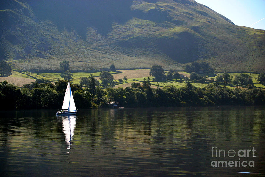 Sailboat Photograph - Sailboat On Ullswater In The Lake by Paul Banton Sailboat Photograph - Sailboat On Ullswater In The Lake by Paul Banton