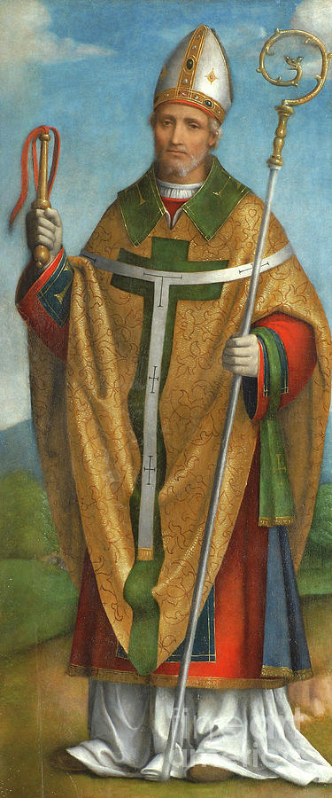 Saint Ambrose, 1520-22 Painting by Bernardino Luini