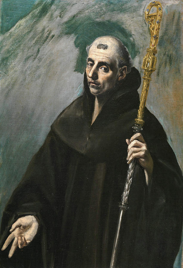El Greco Painting - Saint Benedict #1 by El Greco