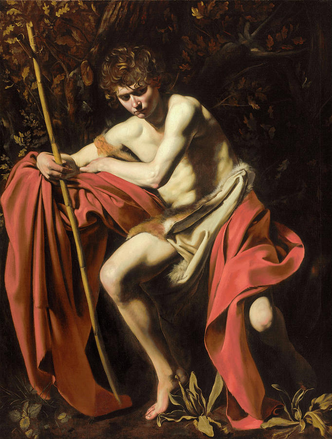 Caravaggio Painting - Saint John the Baptist in the Wilderness #1 by Caravaggio