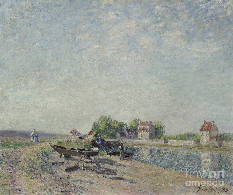 Trees Painting - Saint-mammes, Loing Canal, 1885 1 by Alfred Sisley Trees Painting - Saint-mammes, Loing Canal, 1885 1 by Alfred Sisley