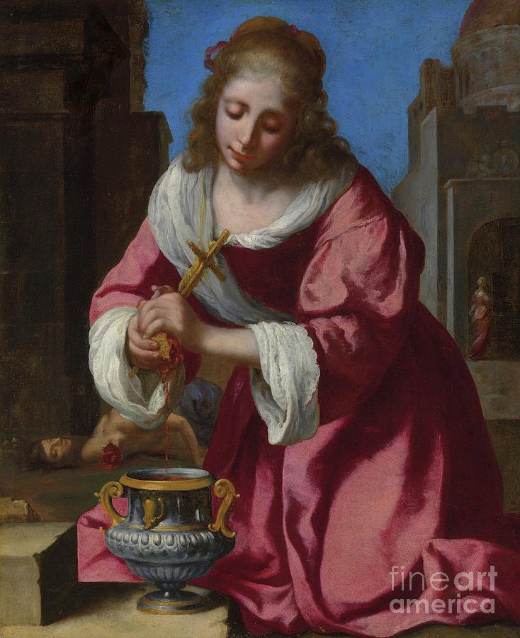 Jar Painting - Saint Praxedis by Jan Vermeer