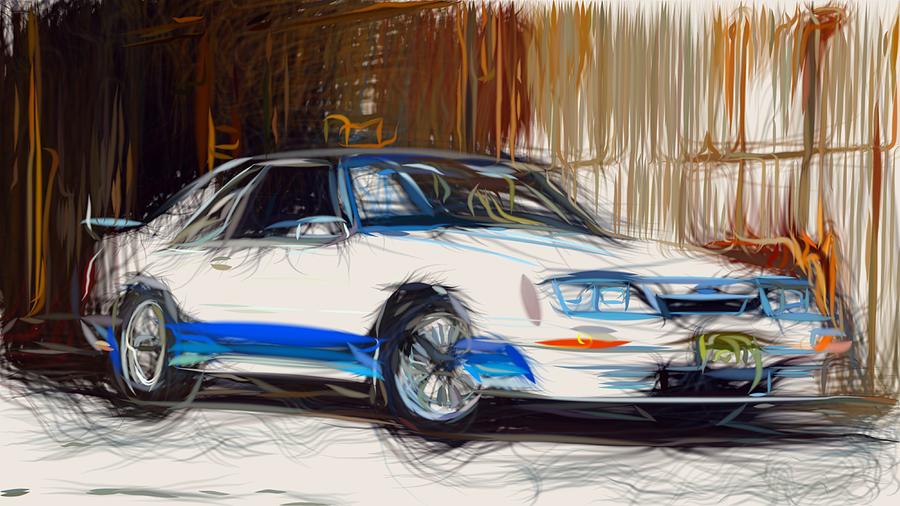 Vintage Digital Art - Saleen Ford Mustang Draw #1 by CarsToon Concept