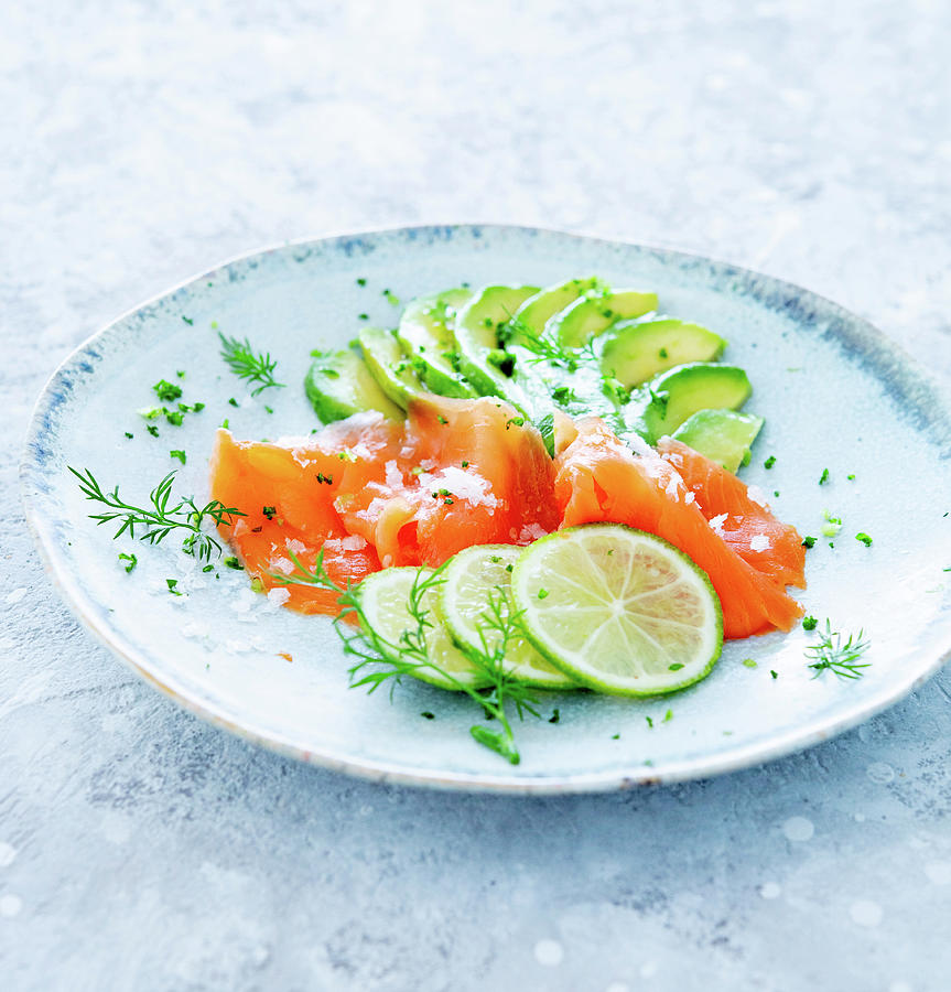 Salmon With Avocado, Limes And Dill #1 Photograph by Udo Einenkel