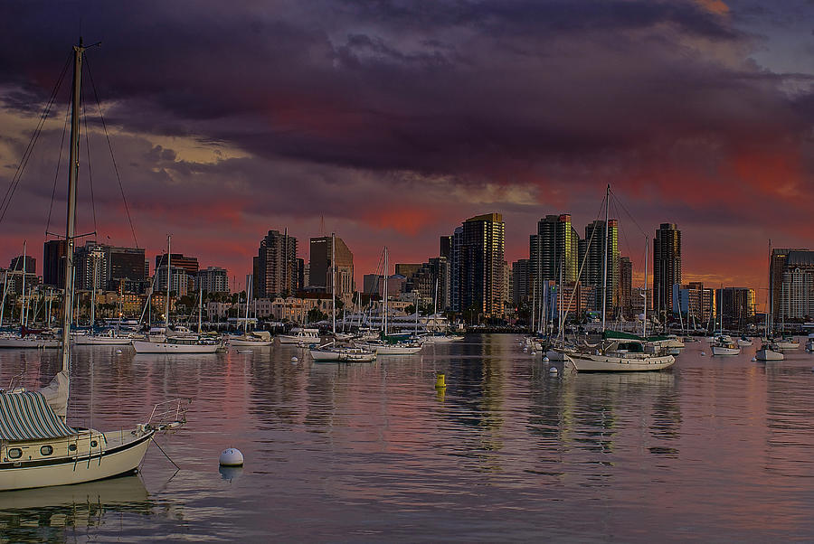 San Diego Boat Harbor 1 #1 Photograph by Donald Pash