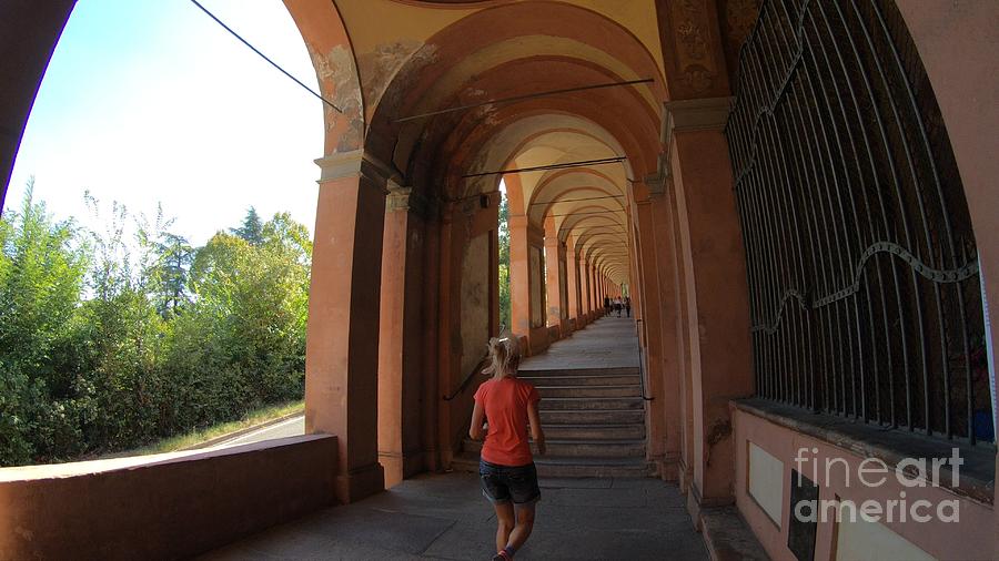 San Luca woman running #1 Photograph by Benny Marty