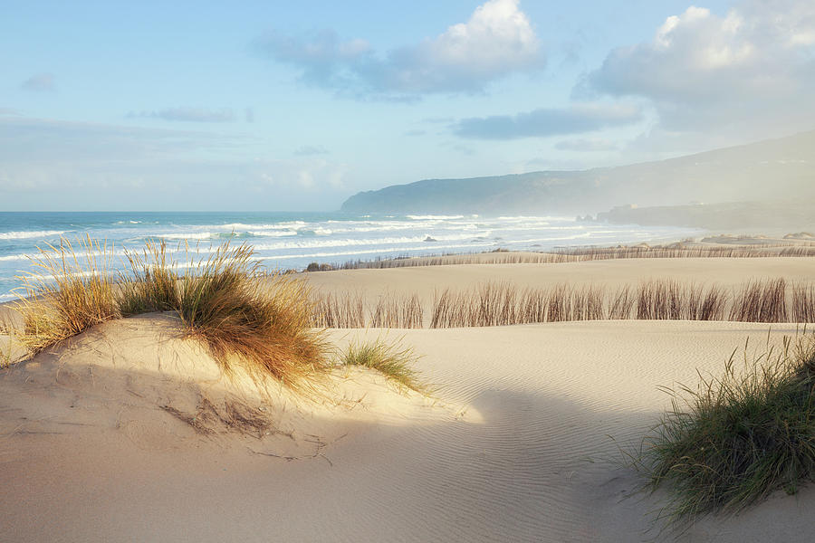 Sand Beach Of Atlantic Ocean At Summer Sunny Morning. #1 Photograph by Cavan Images