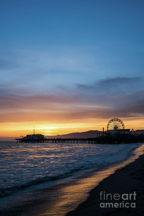 Santa Monica Pier California Sunset Photo #3 Photograph by Paul Velgos