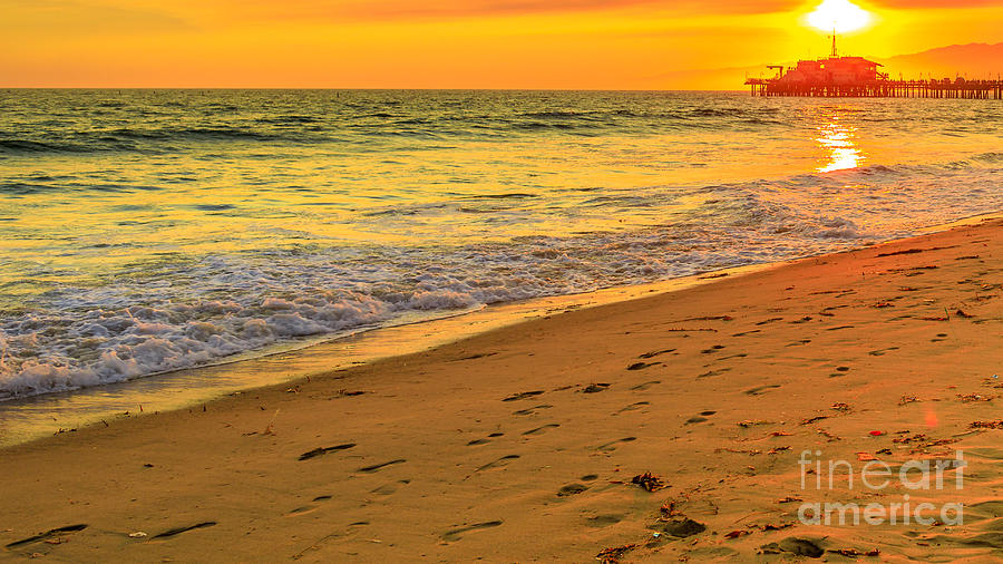 Santa Monica Pier sunset #1 Photograph by Benny Marty