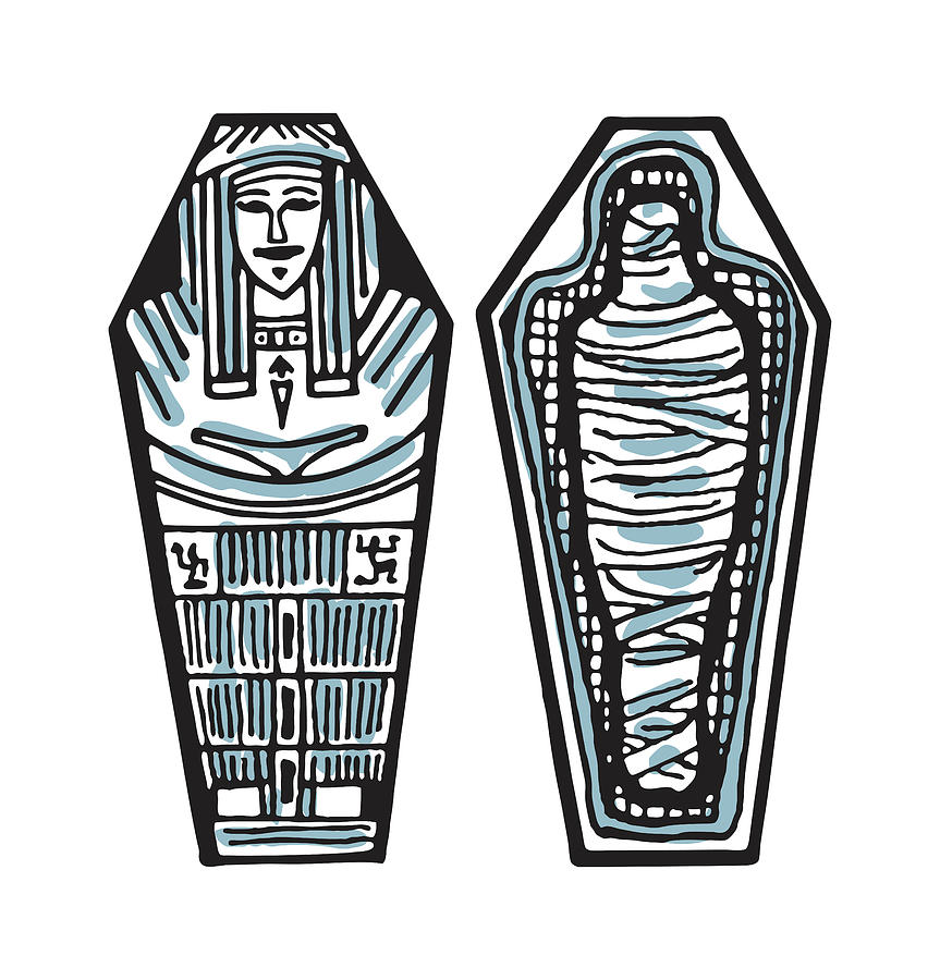 Vintage Drawing - Sarcophagus #1 by CSA Images