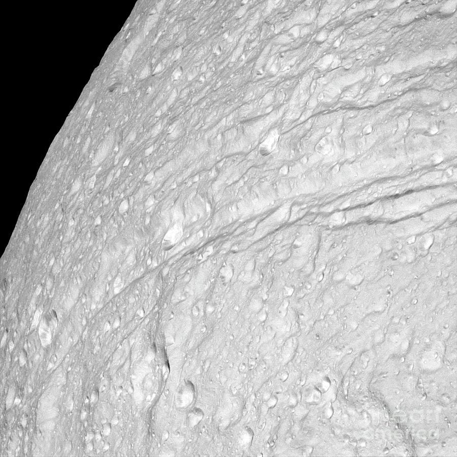 Saturns Moon Tethys #1 Photograph by Nasa/jpl/space Science Institute/science Photo Library