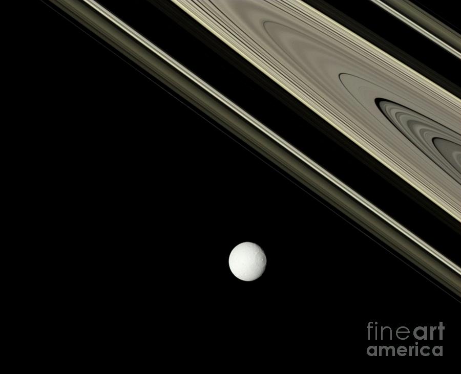 Saturns Moon Tethys #1 Photograph by Nasa/jpl/ssi/science Photo Library