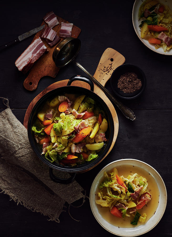 Savoy Cabbage Stew With Bacon #1 Photograph by Stefan Schulte-ladbeck
