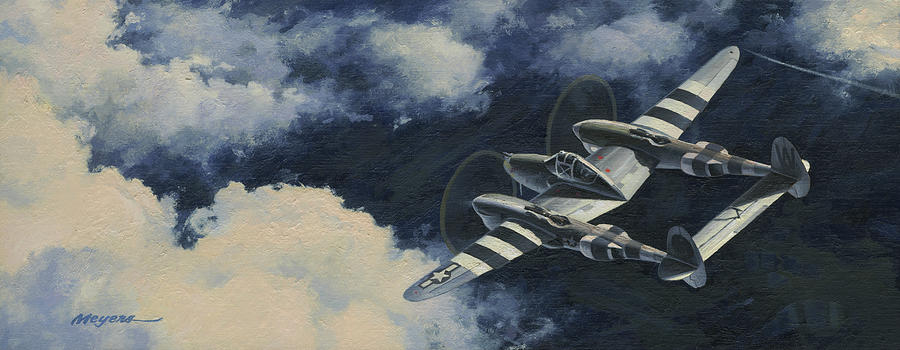 P-38 Painting - Scat II by Wade Meyers P-38 Painting - Scat II by Wade Meyers