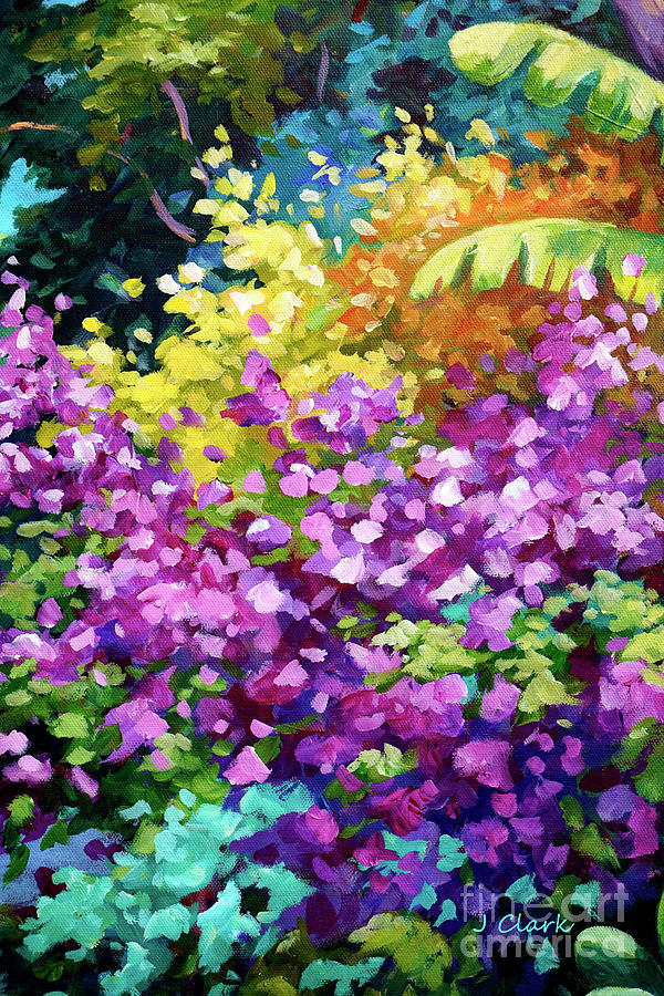 Flower Painting - Scene with Bougainvillea  #1 by John Clark